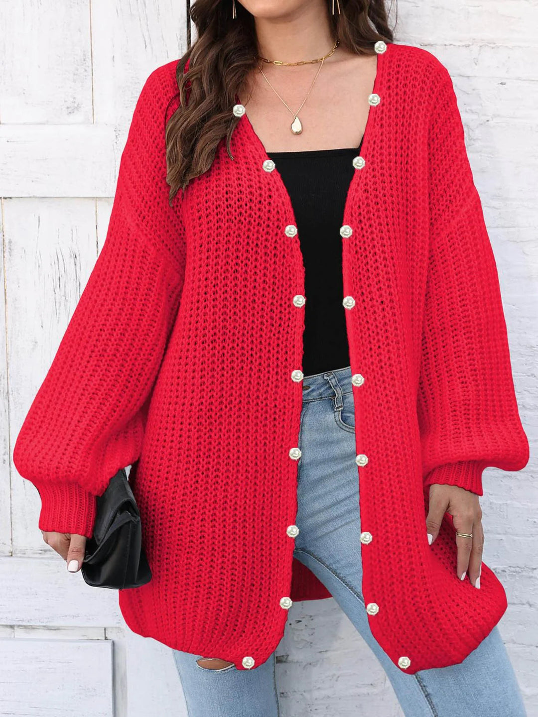 Karen | Elegant Dame Cardigan med Perleknapper - Freya Kobenhavn