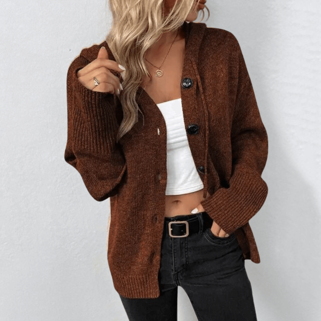 Elfriede | Women’s Knit Sweater with Oversized Button Closure - Freya Kobenhavn