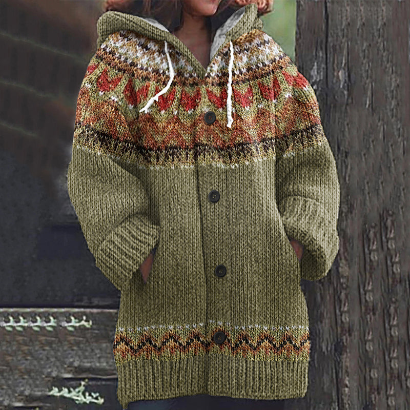 Astrid™ | Strikket Cardigan med Hætte - Freya Kobenhavn