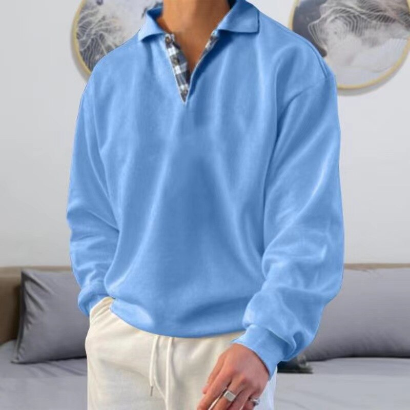 Valdemar | Herre Casual Pullover med Ternet Krave - Freya Kobenhavn
