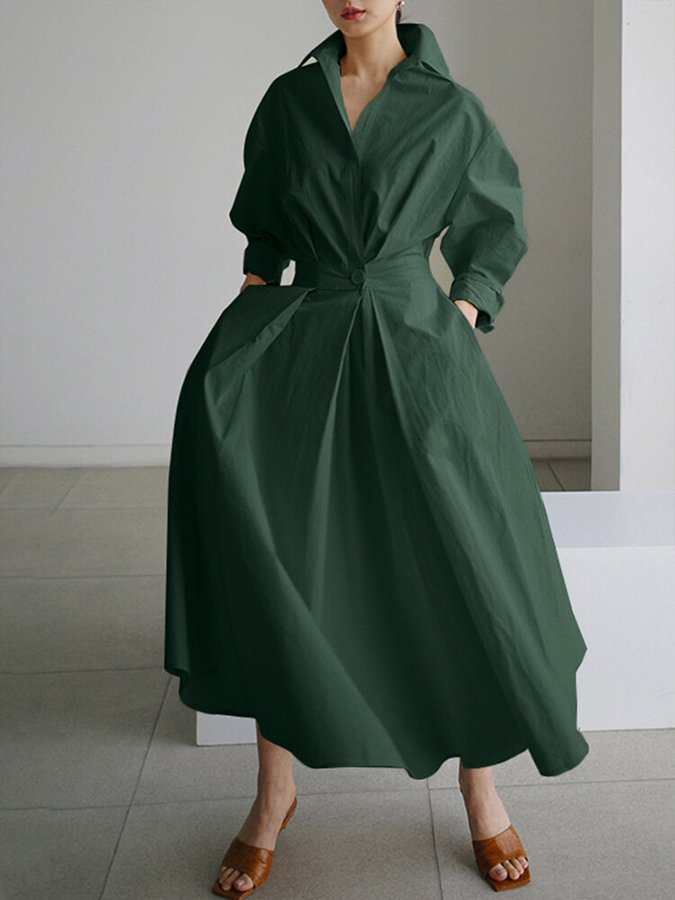 Caro™ | Chic Skjortekjole med Knaplukning - Freya Kobenhavn