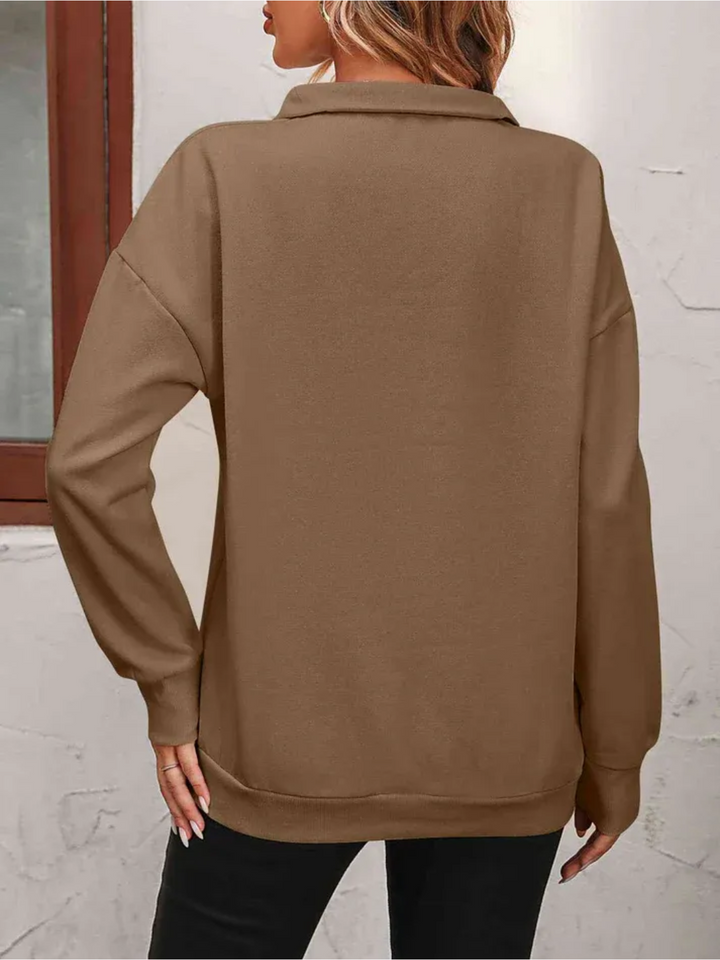 Sofie™ | Sweatshirt med lynlås og hængende skulder til kvinder - Freya Kobenhavn