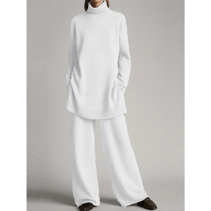 Kamma | Dame Rullekrave Sweater Og Bred-Ben Bukser Sæt - Freya Kobenhavn
