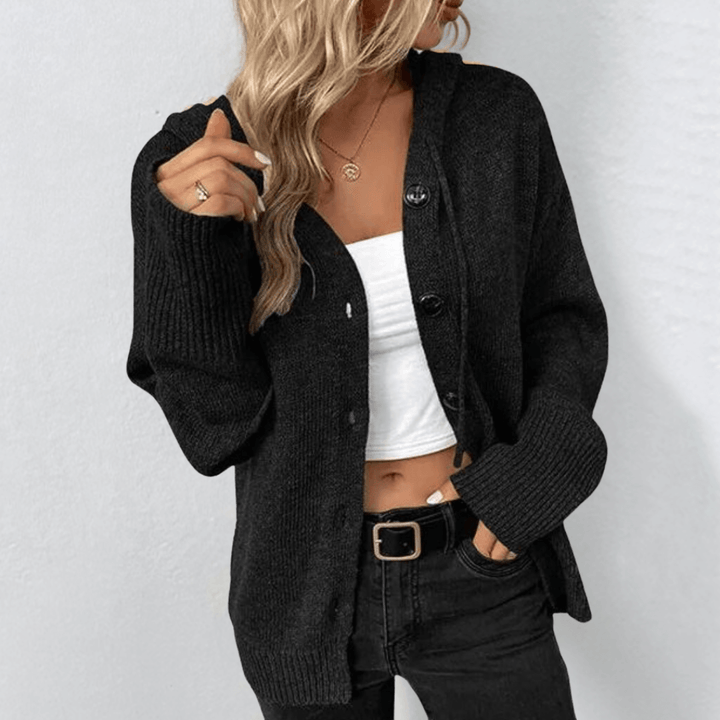 Elfriede | Women’s Knit Sweater with Oversized Button Closure - Freya Kobenhavn
