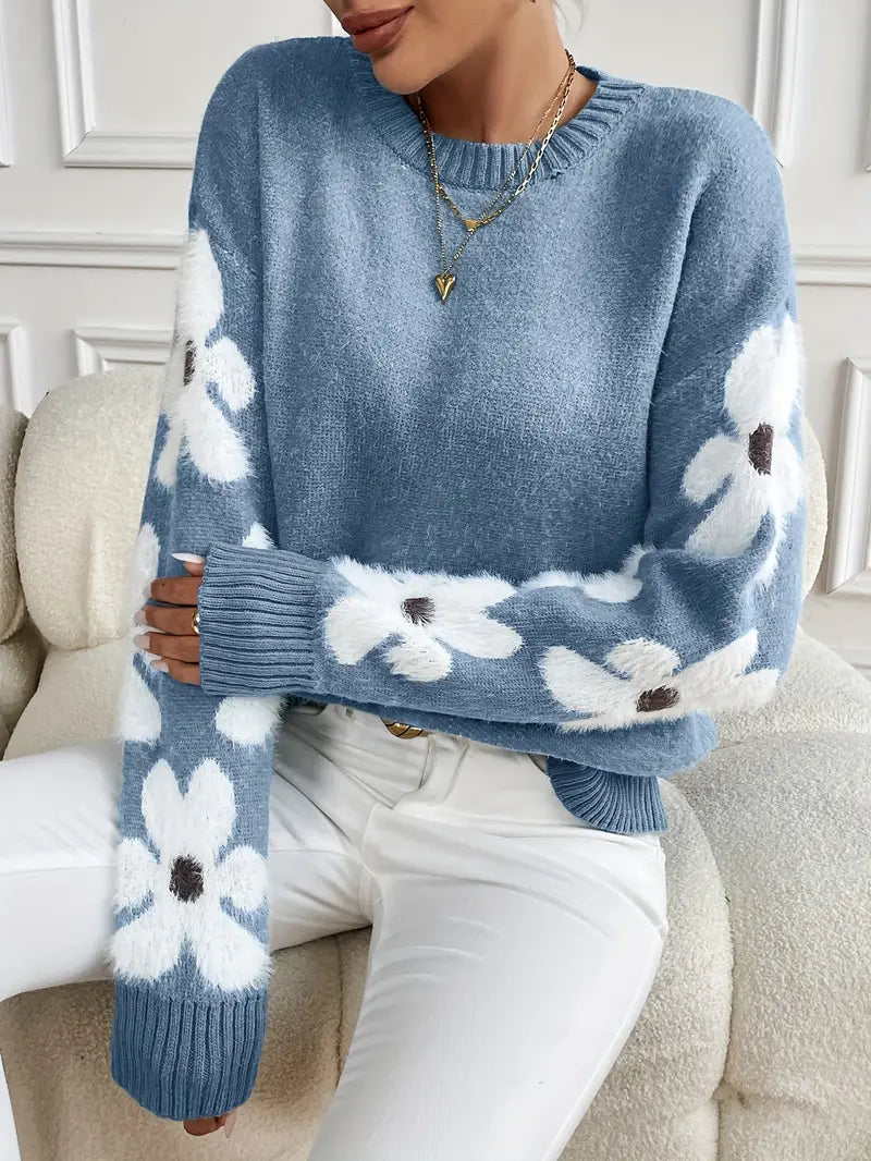 Karla | Dame Vinter Sweater med Blomstermønster - Freya Kobenhavn