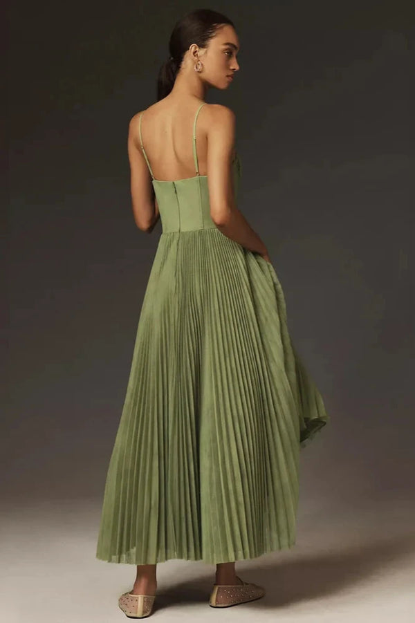 Ditte | Bustier plisseret tyl fit & flare midikjole - Freya Kobenhavn