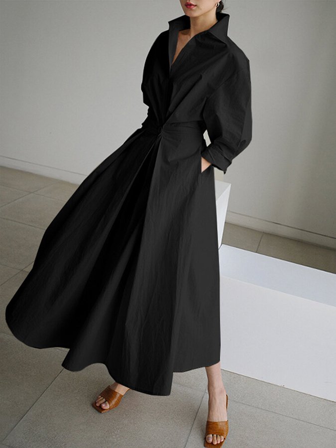 Caro™ | Chic Skjortekjole med Knaplukning - Freya Kobenhavn