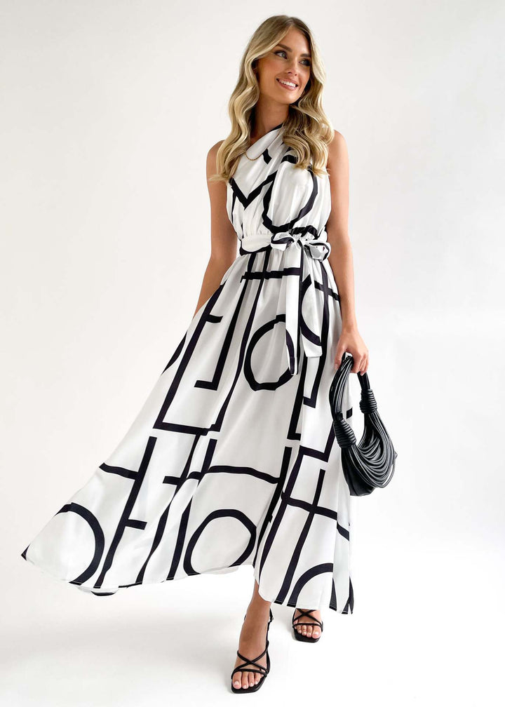 Dina™ |  Elegant maxikjole med moderne print - Freya Kobenhavn