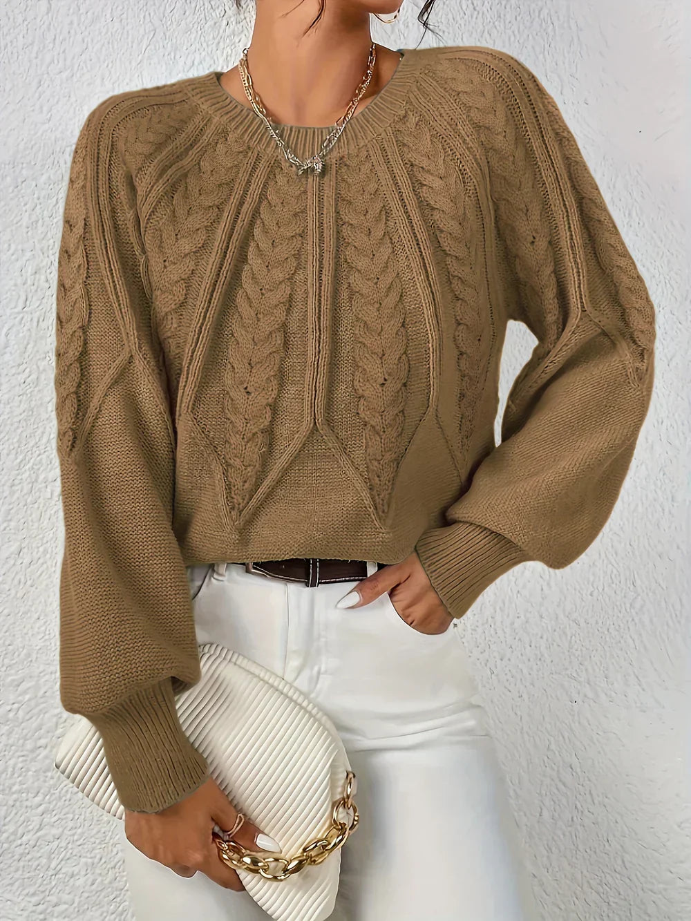 Emilie™ | Casual Elegant Kabelstrik Sweater - Freya Kobenhavn