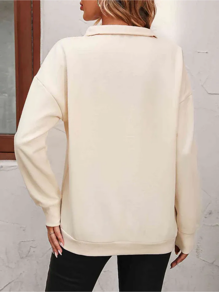 Sofie™ | Sweatshirt med lynlås og hængende skulder til kvinder - Freya Kobenhavn