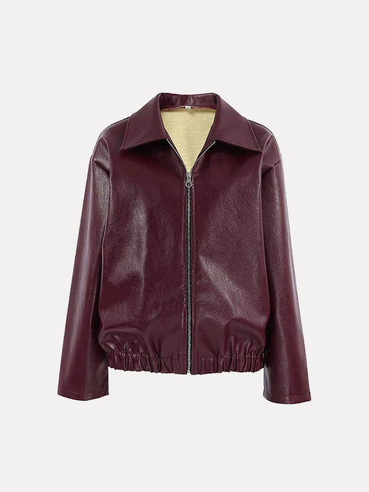 Runa | Vinter Dame Lynlås Jakke i Kunstlæder - Freya Kobenhavn