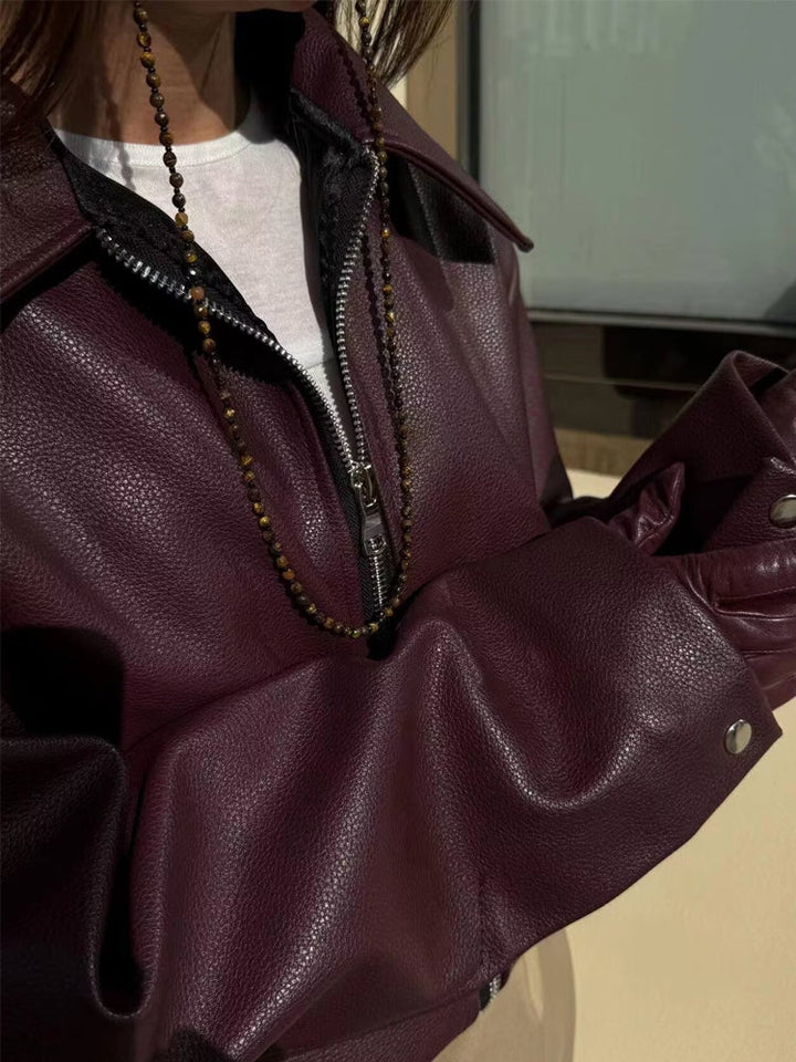 Runa | Vinter Dame Lynlås Jakke i Kunstlæder - Freya Kobenhavn