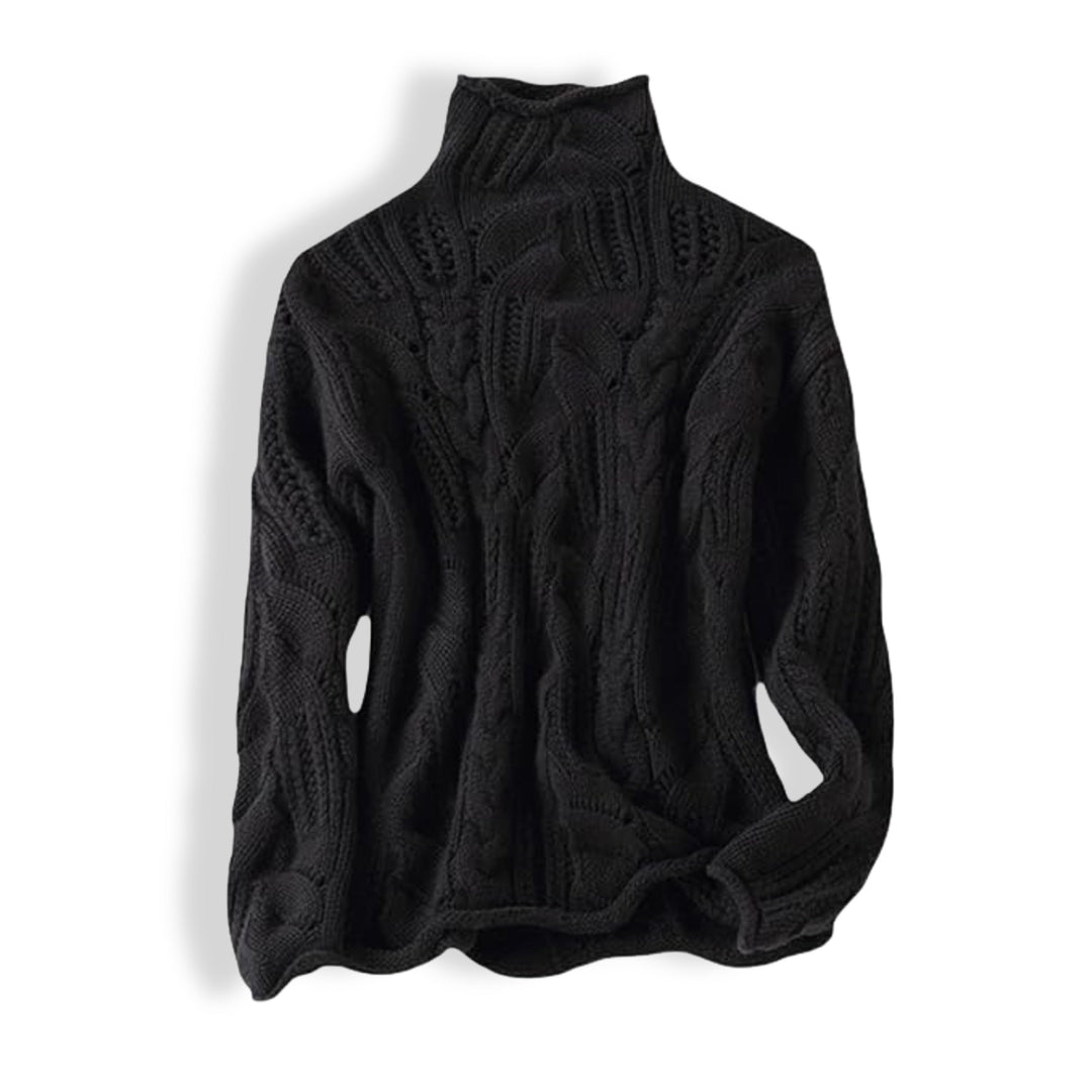 Helena™ | Hyggelig Rullekrave Sweater i Blød Blå - Freya Kobenhavn