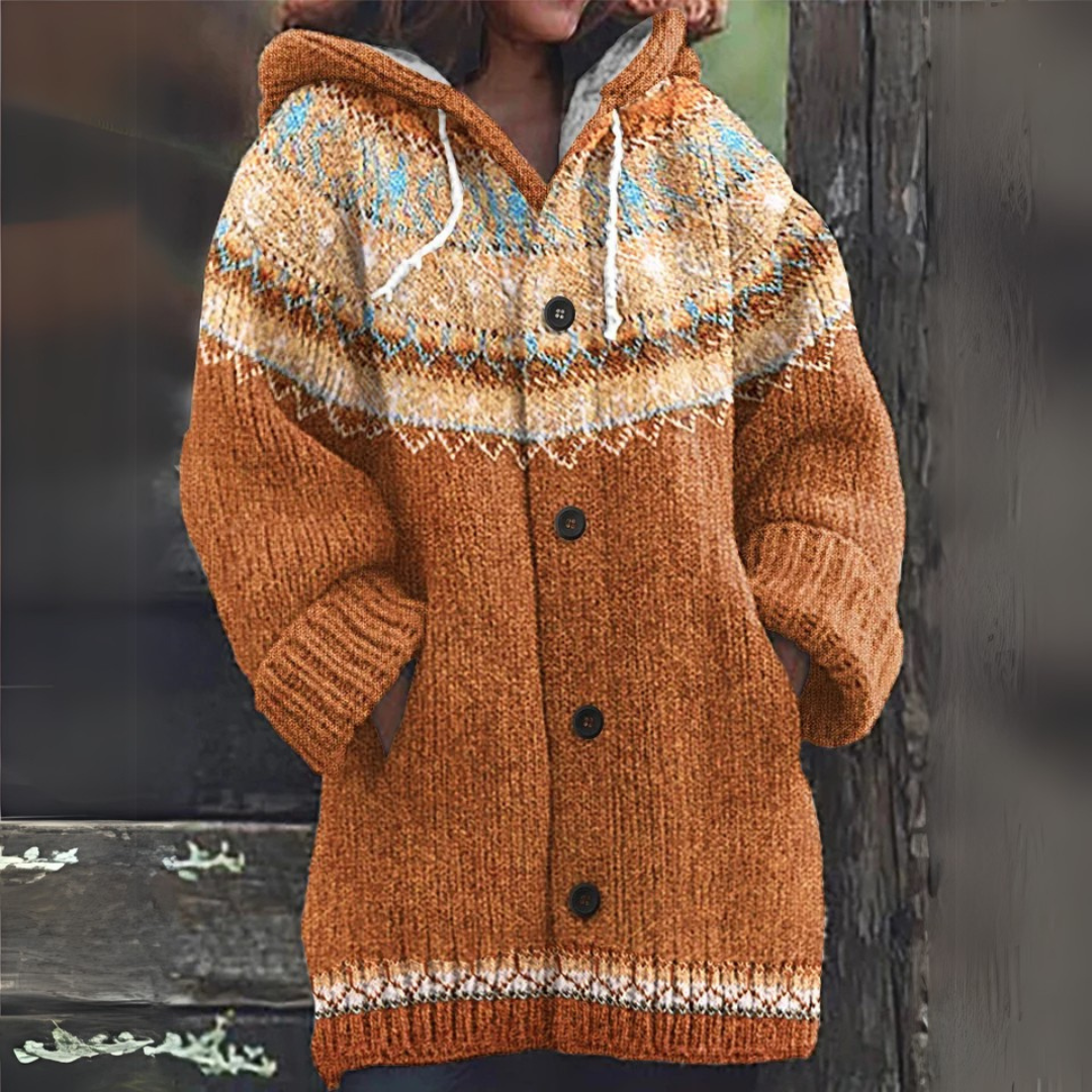 Astrid™ | Strikket Cardigan med Hætte - Freya Kobenhavn