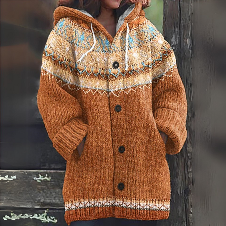 Astrid™ | Strikket Cardigan med Hætte - Freya Kobenhavn