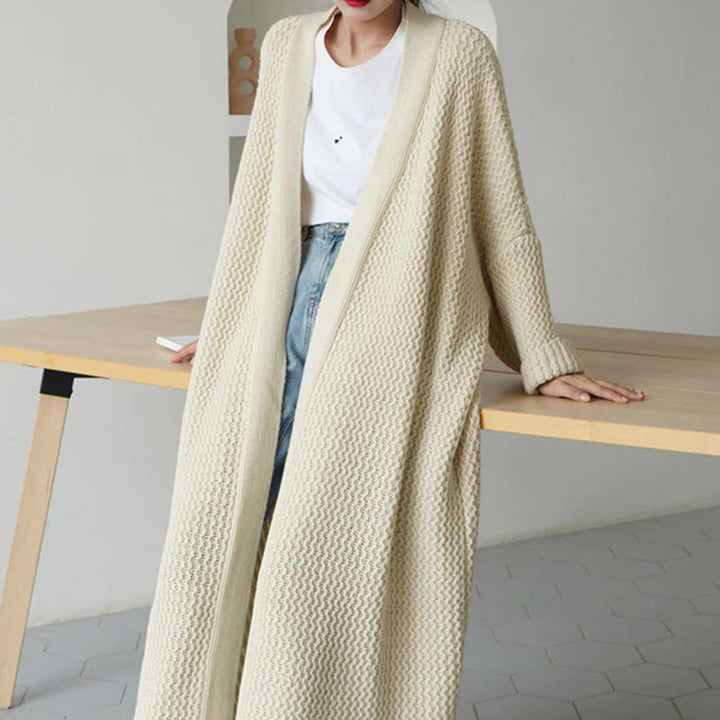 Alette | Hyggelig Lang Strikket Cardigan Dame
