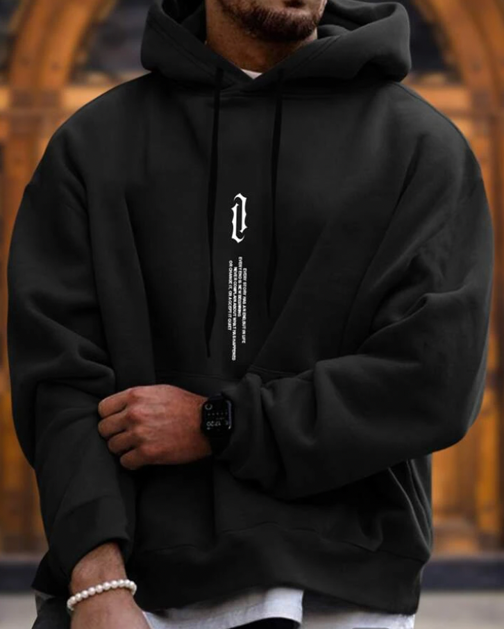 Frederik | Herre Hoodie med Frontprint - Freya Kobenhavn