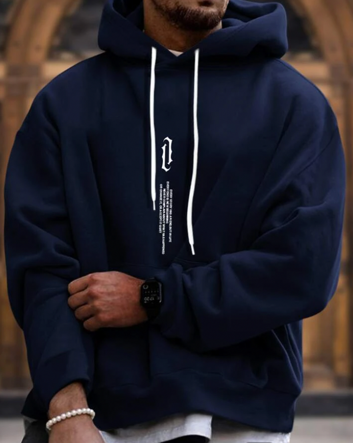 Frederik | Herre Hoodie med Frontprint - Freya Kobenhavn