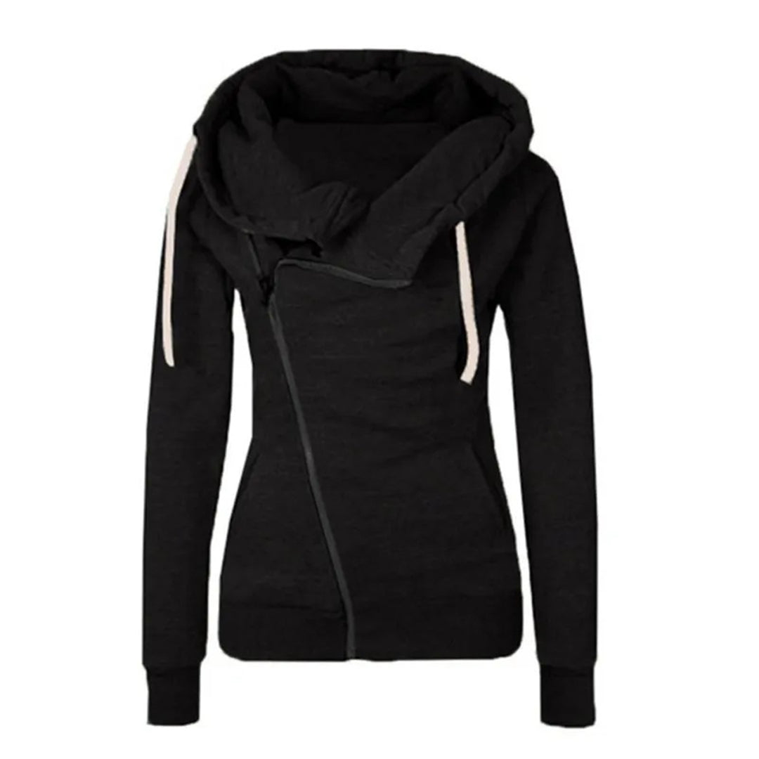 Tindra | Vinter Dame Hættetrøje med Asymmetrisk Lynlås - Freya Kobenhavn