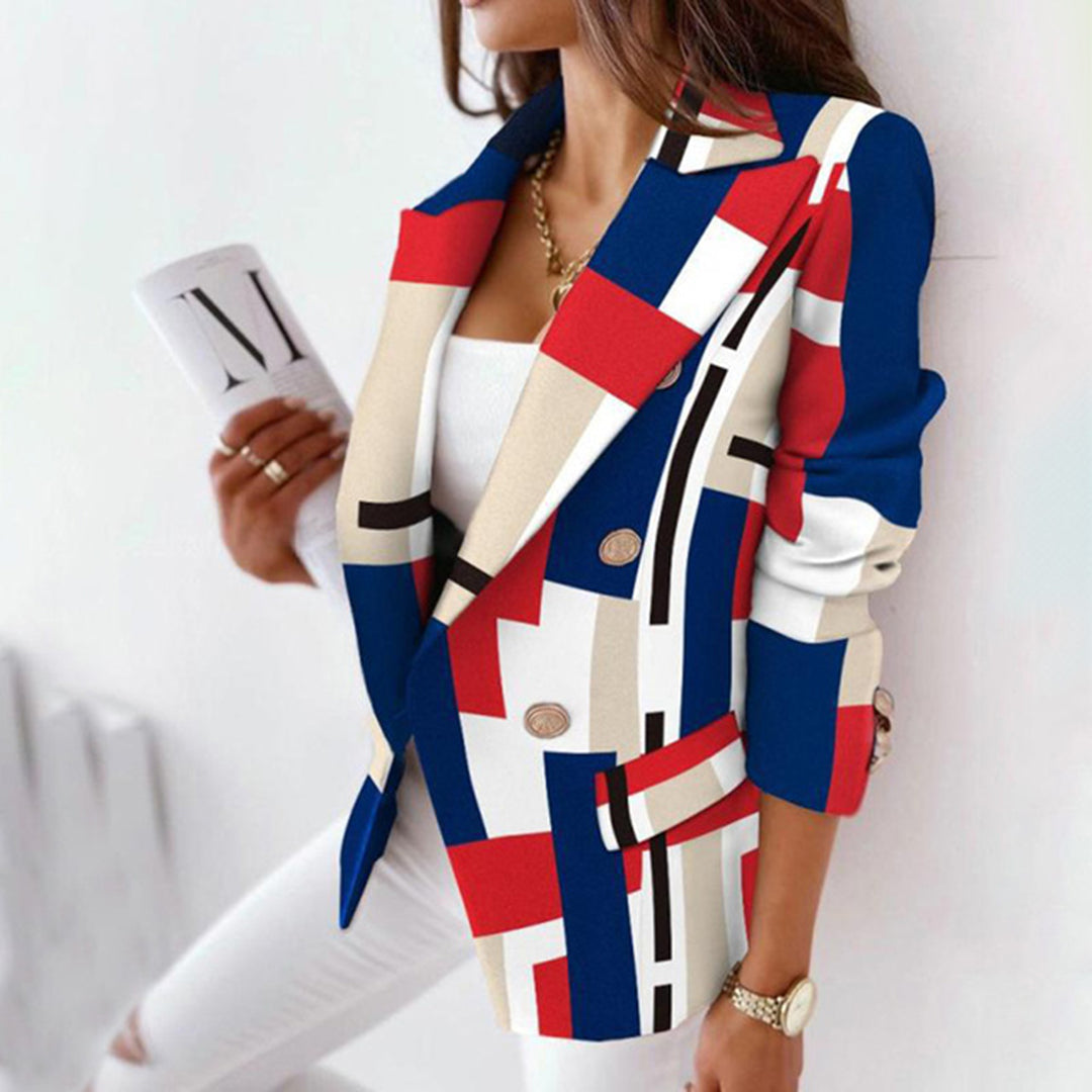 Grethe | Dame Vinterternet Blazer med Dobbelt Rad Knapper - Freya Kobenhavn