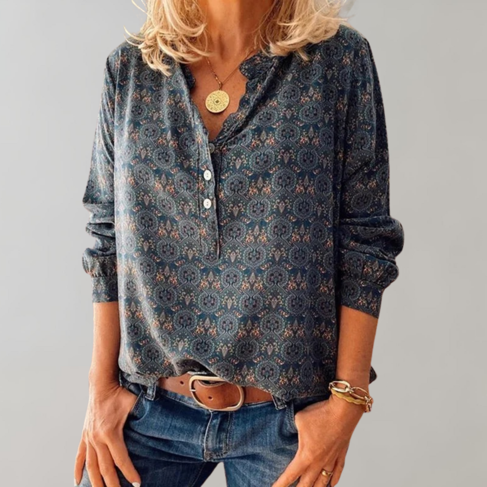 Franciska | Stilfuld og komfortabel bluse med print - Freya Kobenhavn