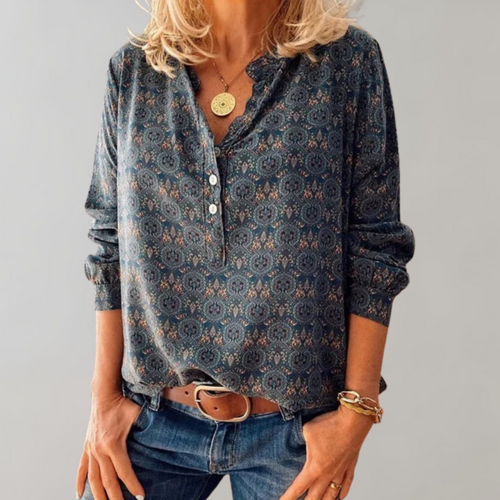 Franciska | Stilfuld og komfortabel bluse med print - Freya Kobenhavn