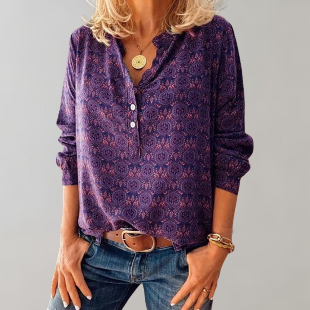 Franciska | Stilfuld og komfortabel bluse med print - Freya Kobenhavn
