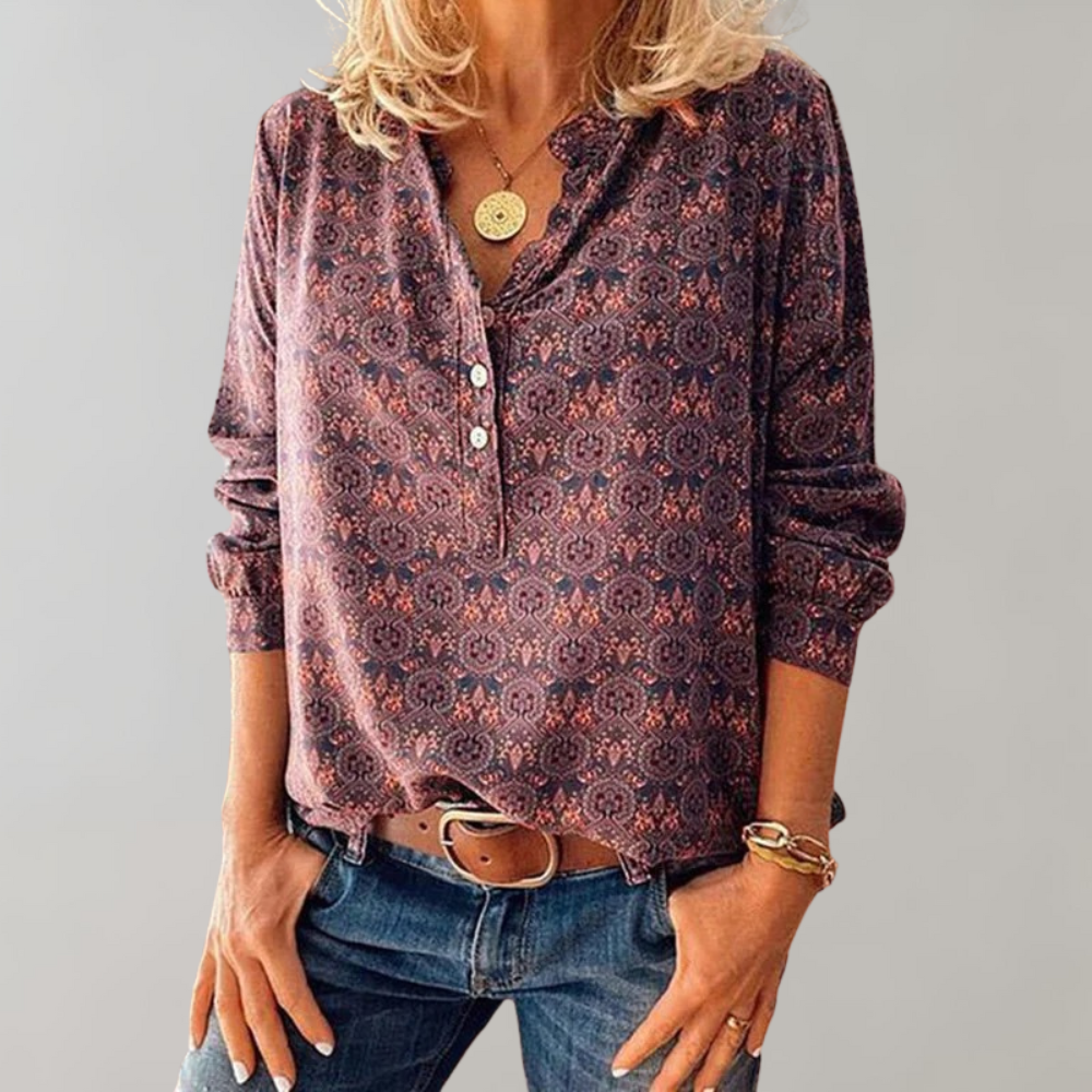 Franciska | Stilfuld og komfortabel bluse med print - Freya Kobenhavn