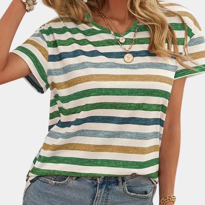 Lovise | Afslappet Og Stilfuld T-Shirt Med Striber - Freya Kobenhavn