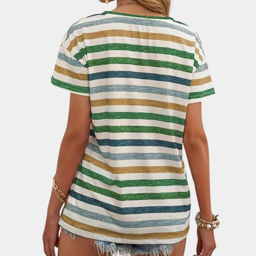 Lovise | Afslappet Og Stilfuld T-Shirt Med Striber - Freya Kobenhavn