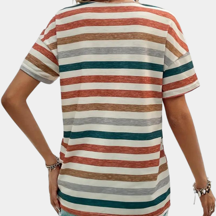 Lovise | Afslappet Og Stilfuld T-Shirt Med Striber - Freya Kobenhavn