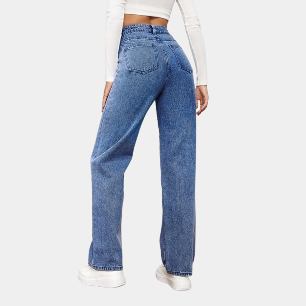 Birthe | Stilfulde jeans med høj talje og brede ben - Freya Kobenhavn