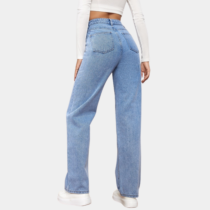 Birthe | Stilfulde jeans med høj talje og brede ben - Freya Kobenhavn