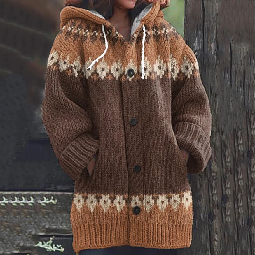 Astrid™ | Strikket Cardigan med Hætte - Freya Kobenhavn