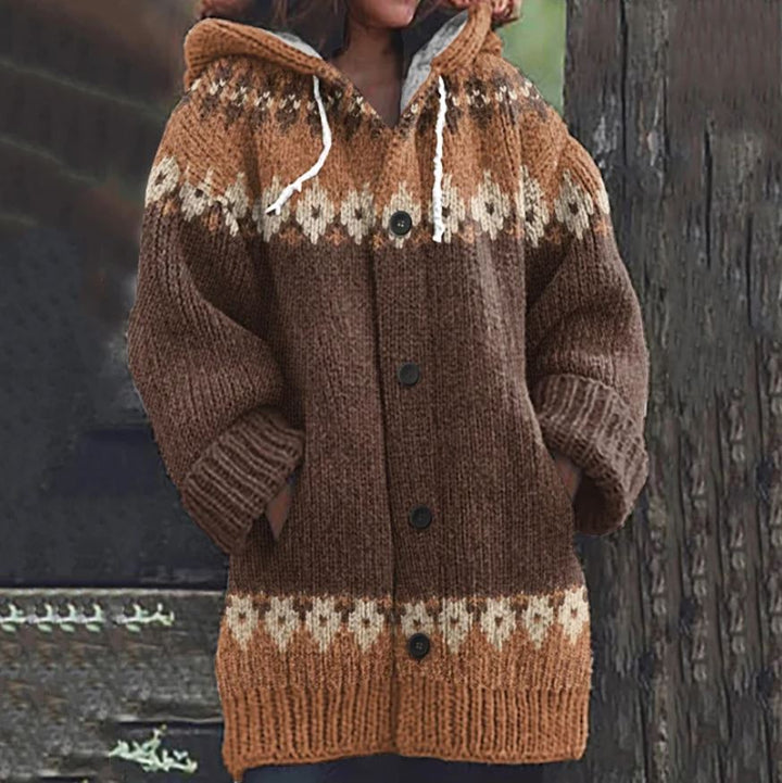 Astrid™ | Strikket Cardigan med Hætte - Freya Kobenhavn