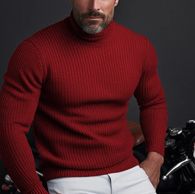 Emmerik | Herre Ribstrikket Turtleneck Sweater til Vinter - Freya Kobenhavn
