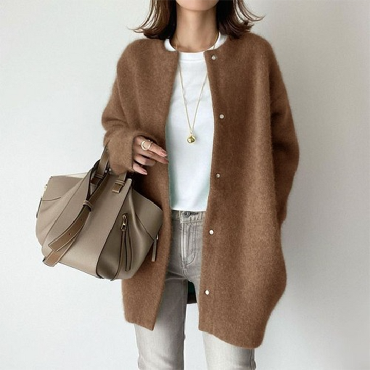 Christella | Women’s Oversized Knit Sweater with Button Closure - Freya Kobenhavn