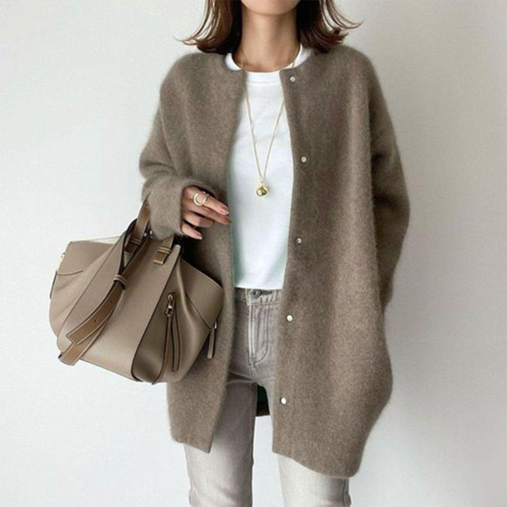 Christella | Women’s Oversized Knit Sweater with Button Closure - Freya Kobenhavn
