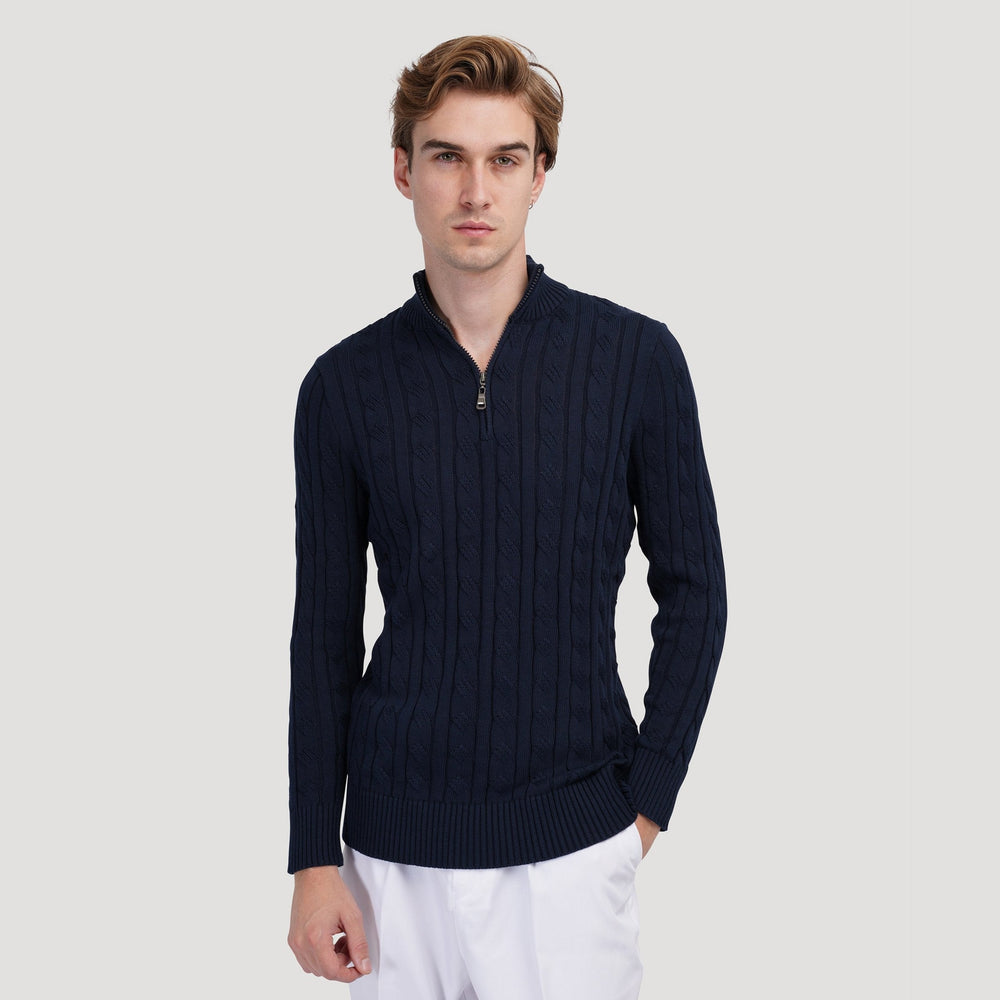 Nils™ | Kabelsweater med lynlås - Freya Kobenhavn