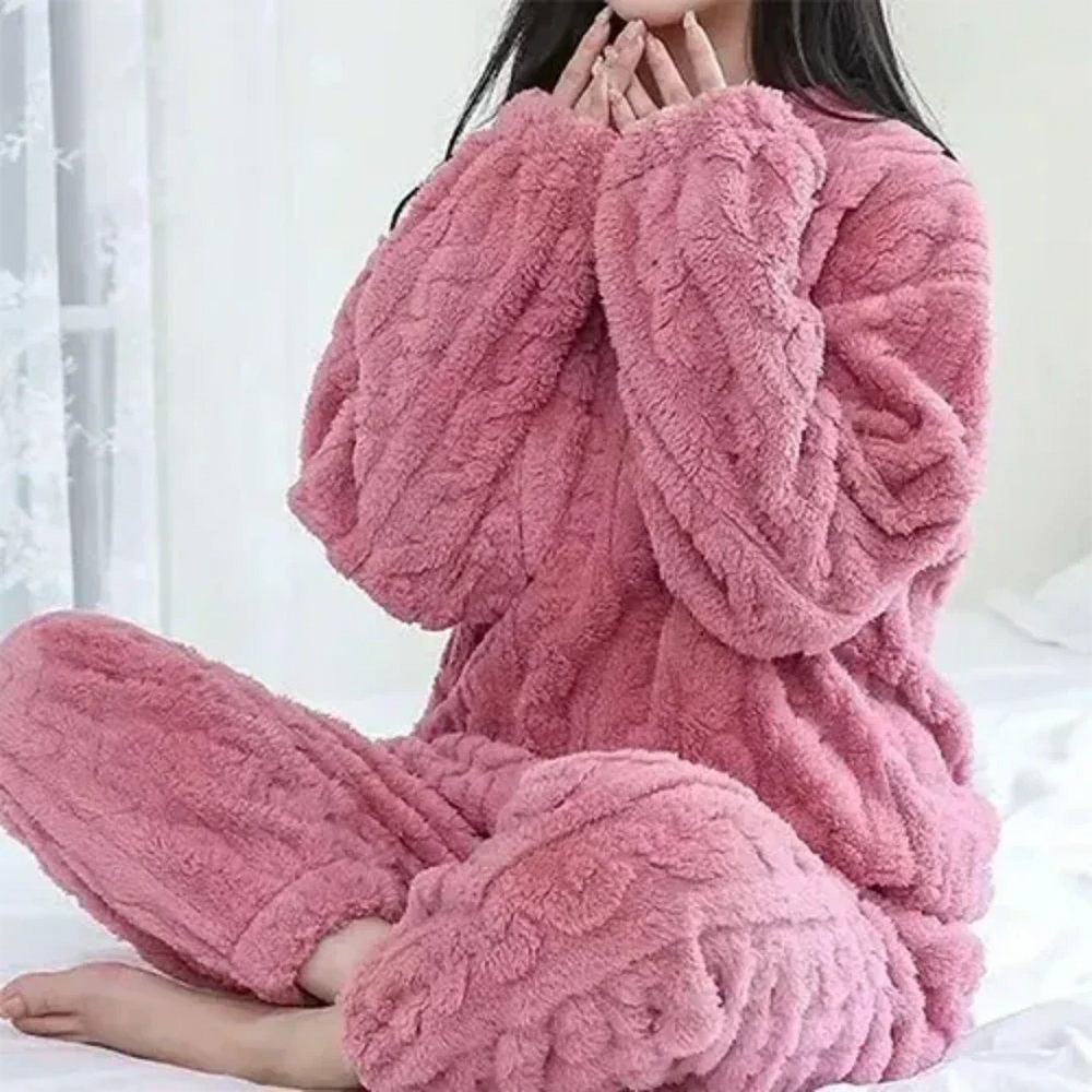 Anette | Dame Fleece Loungewear Sæt Med Blødt Stof - Freya Kobenhavn