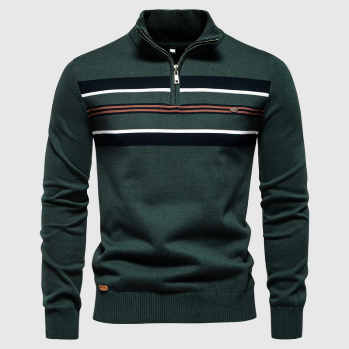 Matthias | Herre Pullover med Lynlås og Striber - Freya Kobenhavn