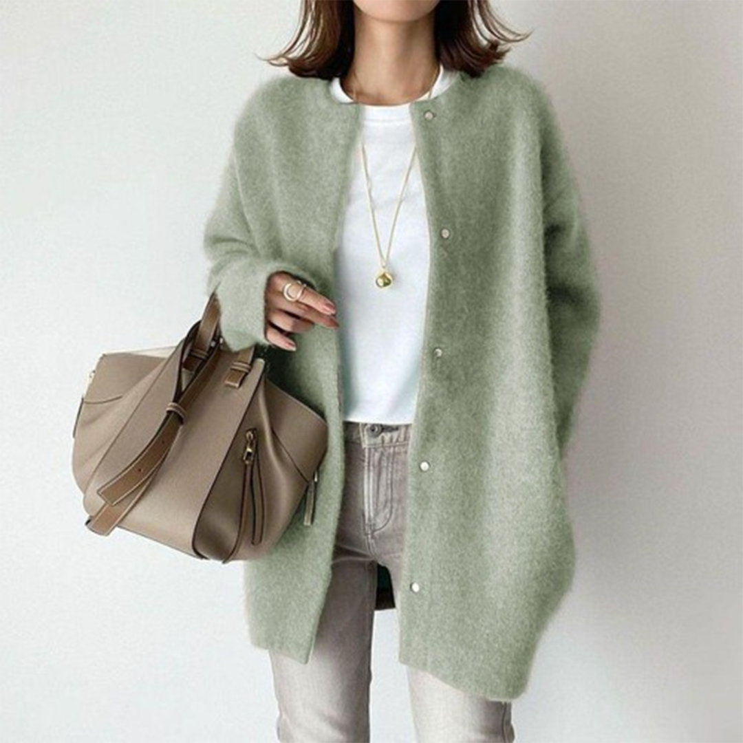 Christella | Women’s Oversized Knit Sweater with Button Closure - Freya Kobenhavn