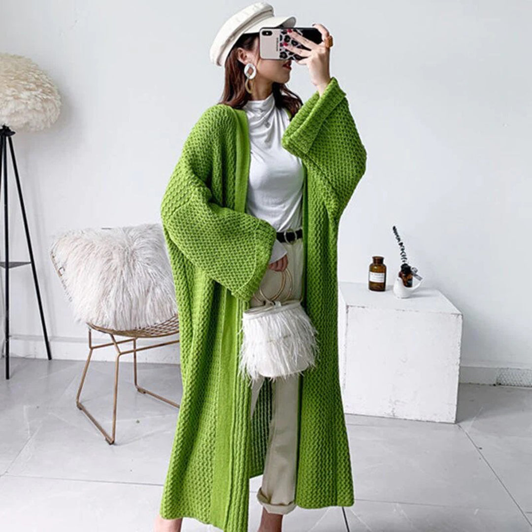 Alette | Hyggelig Lang Strikket Cardigan Dame