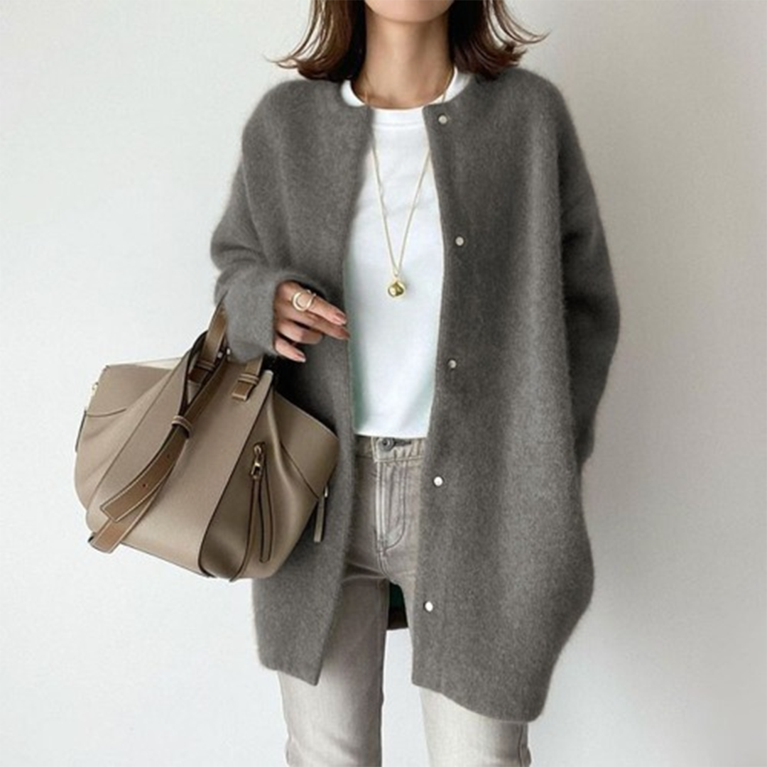 Christella | Women’s Oversized Knit Sweater with Button Closure - Freya Kobenhavn