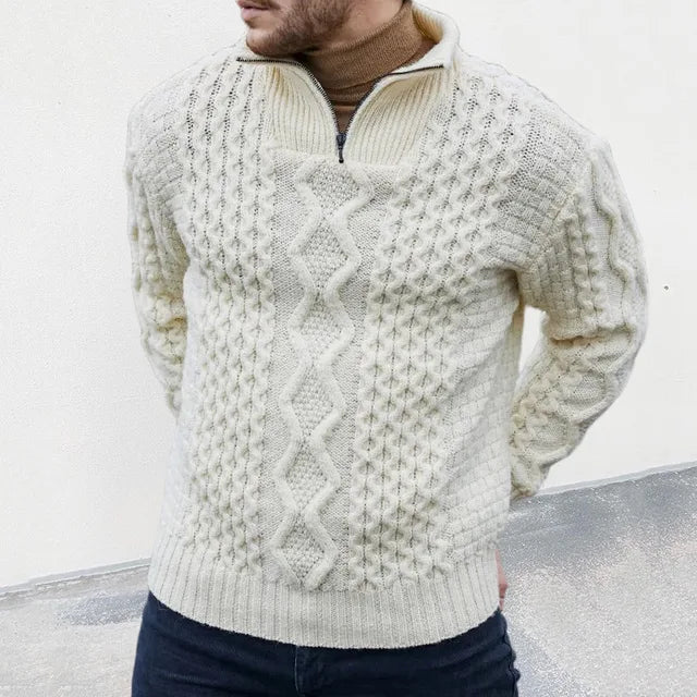 Lorentz | Herresweater med Lynlås og Strik - Freya Kobenhavn