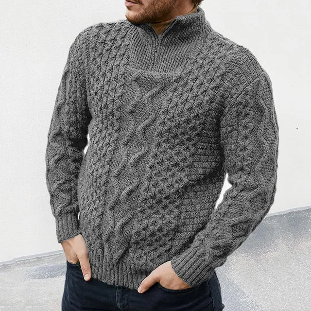 Lorentz | Herresweater med Lynlås og Strik - Freya Kobenhavn