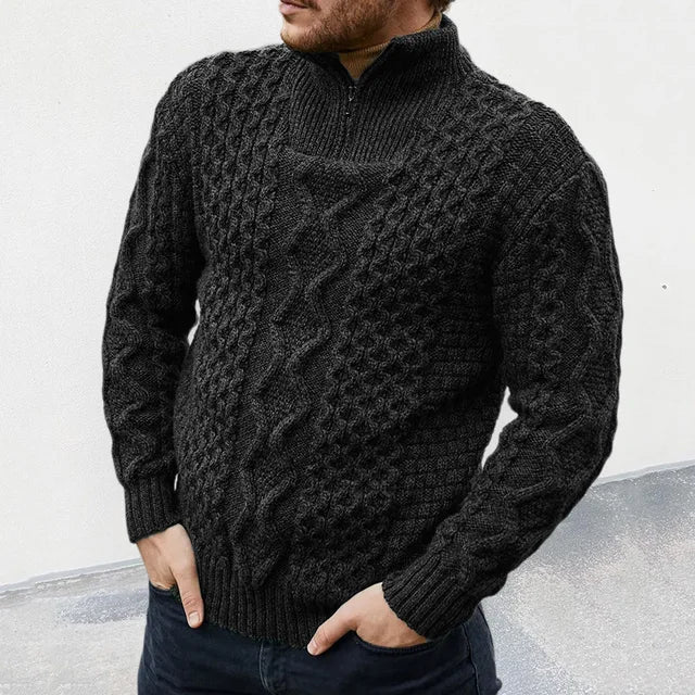 Lorentz | Herresweater med Lynlås og Strik - Freya Kobenhavn