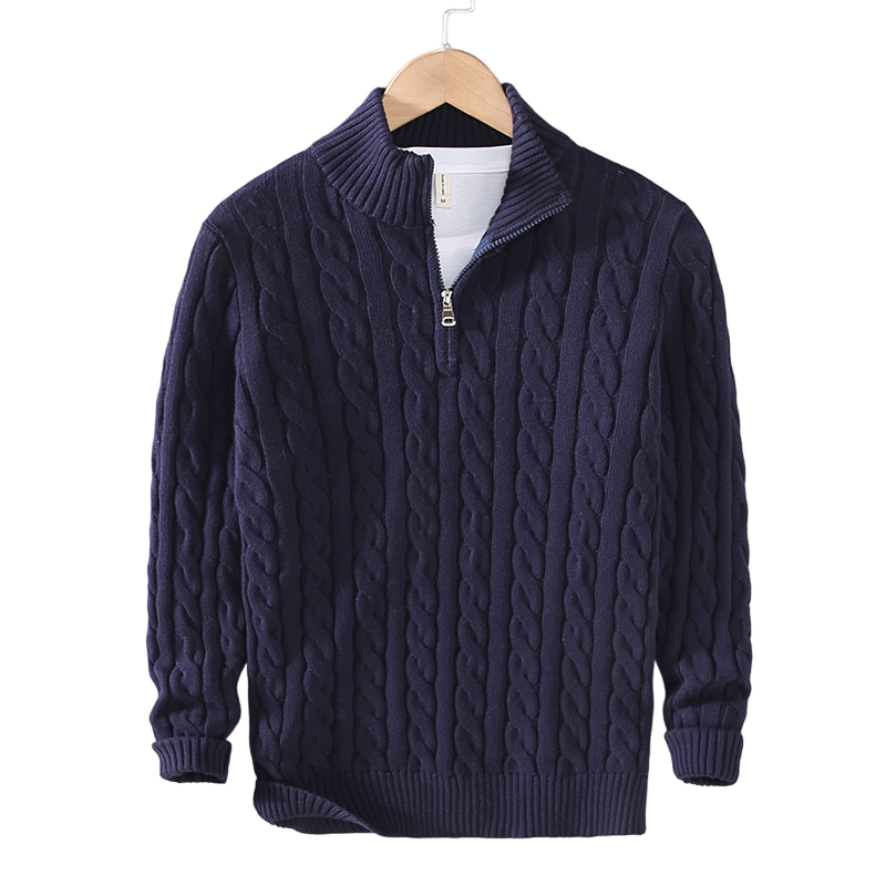 Nils™ | Kabelsweater med lynlås - Freya Kobenhavn