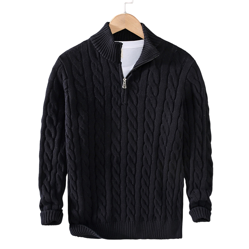 Nils™ | Kabelsweater med lynlås - Freya Kobenhavn