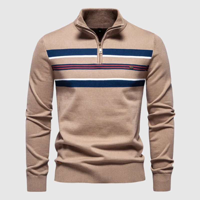 Matthias | Herre Pullover med Lynlås og Striber - Freya Kobenhavn